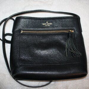 Kate Spade Harlow Crossbody Bag BLACK Pebbled Leather